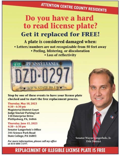 pa license plate replacement event